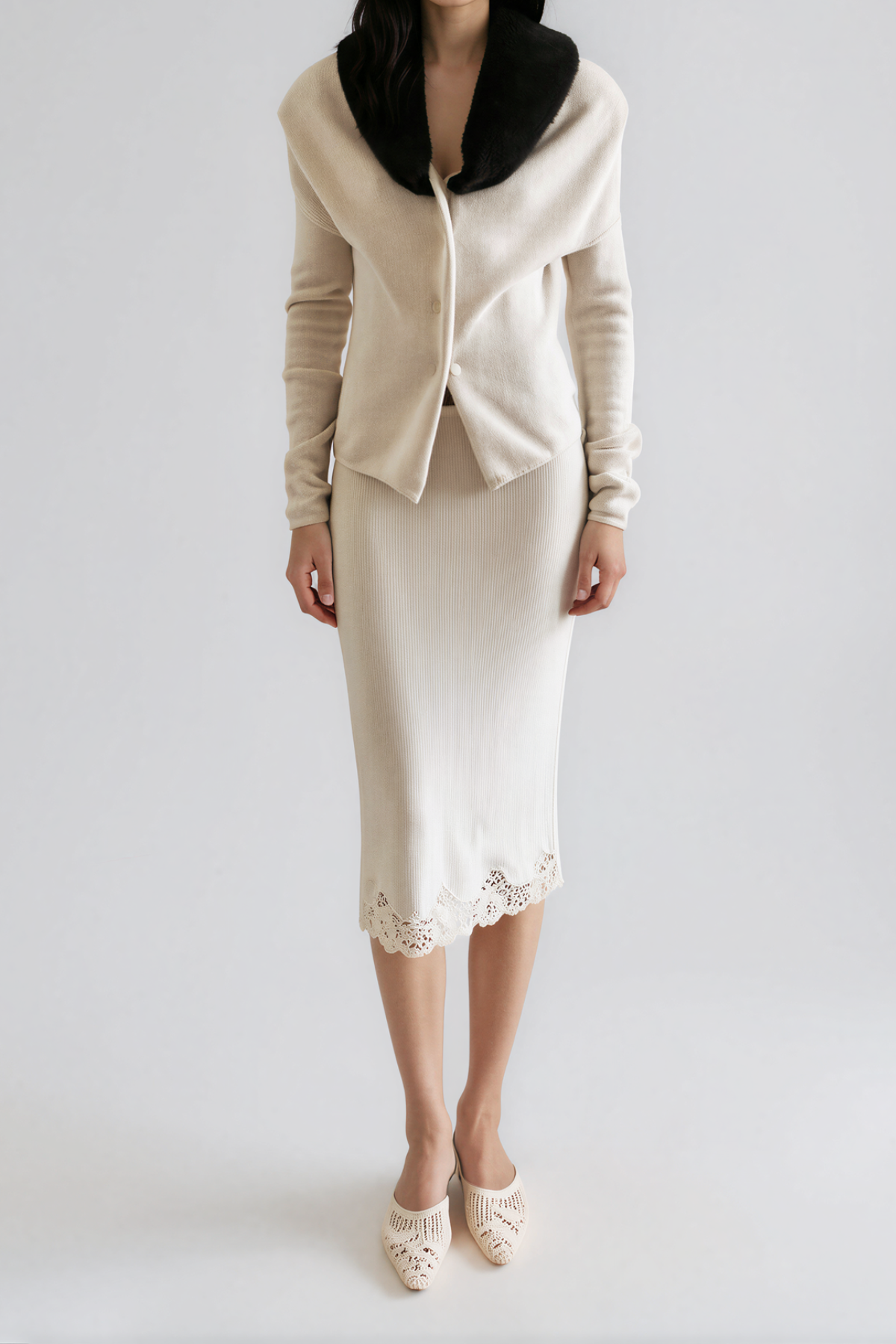 Nakima Faux Fur Knit Skirt Set