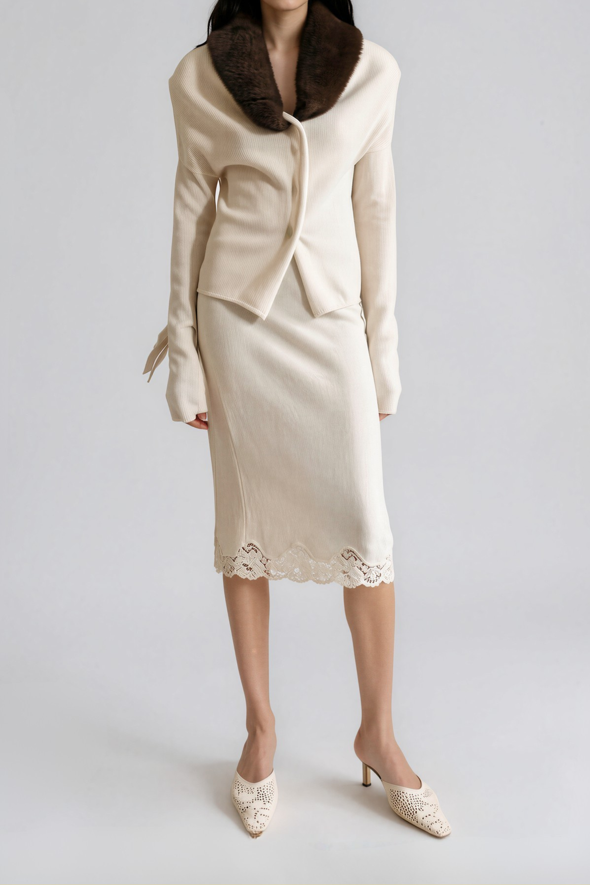 Nakima Faux Fur Knit Skirt Set