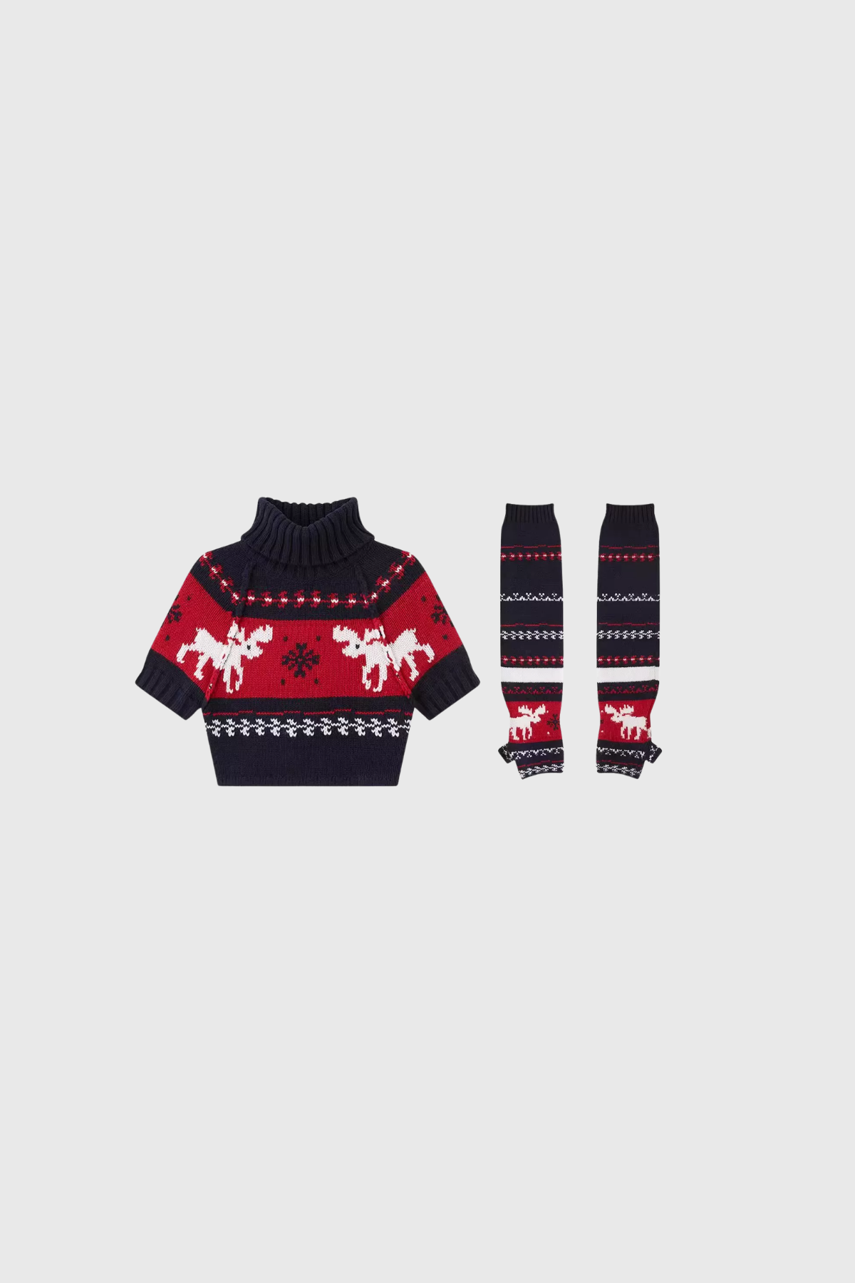 Nakoma Crop Knit Skirt Set In Red