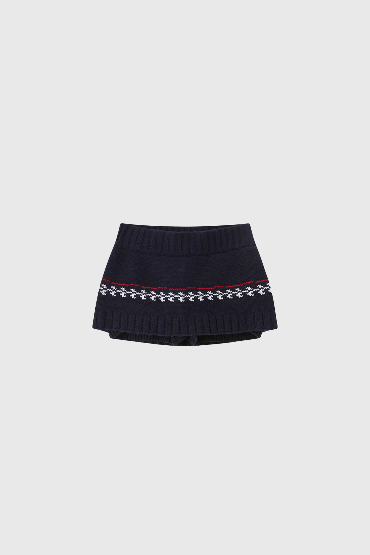 Nakoma Crop Knit Skirt Set In Red