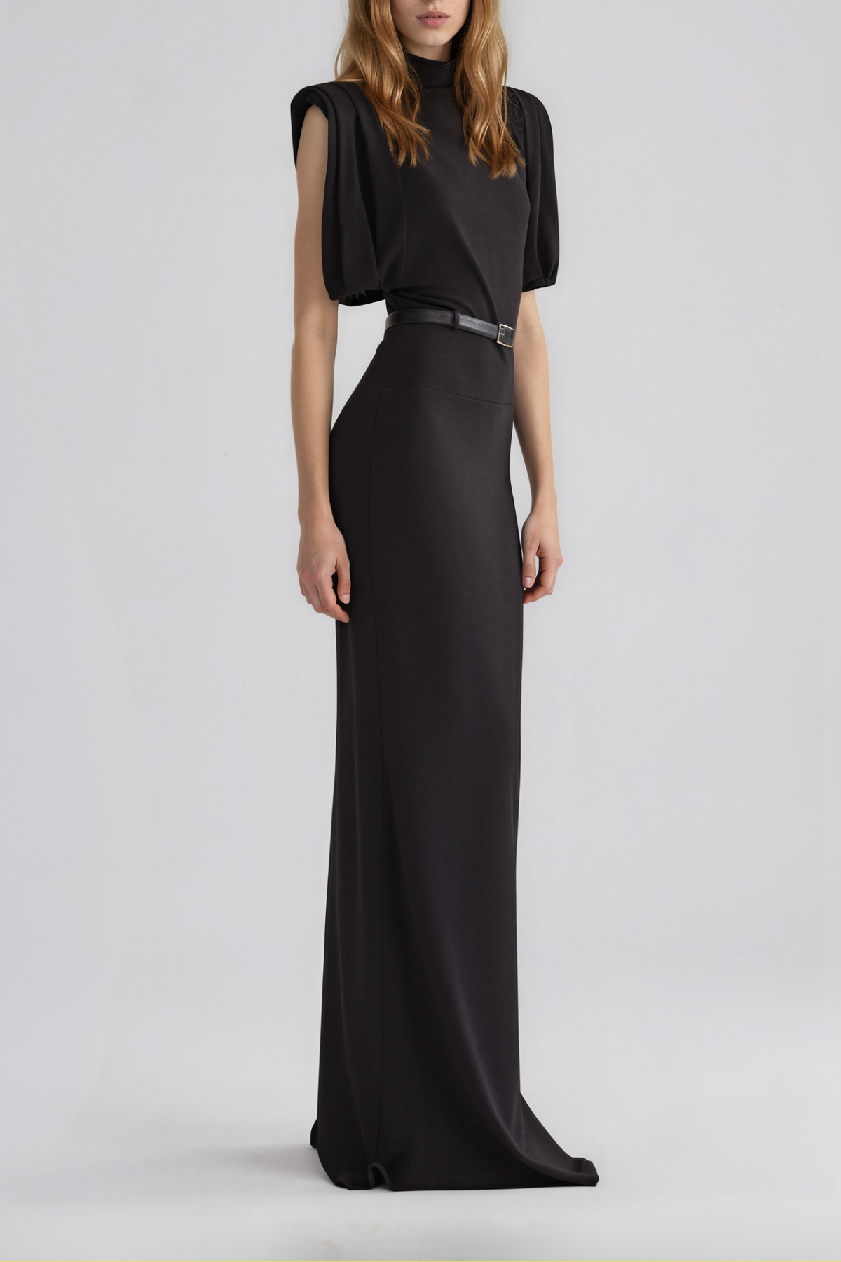 Nala High Neck Draped Maxi Dress