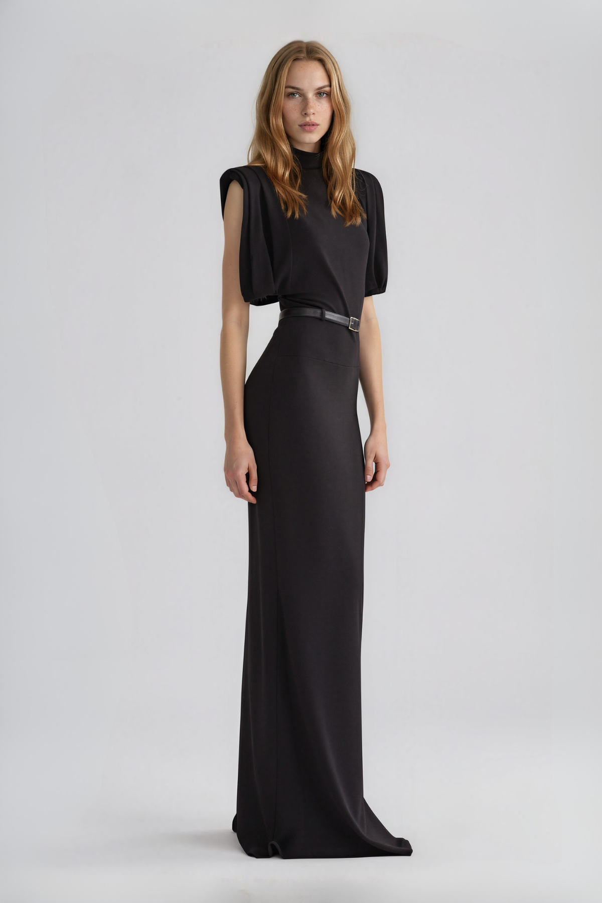 Nala High Neck Draped Maxi Dress