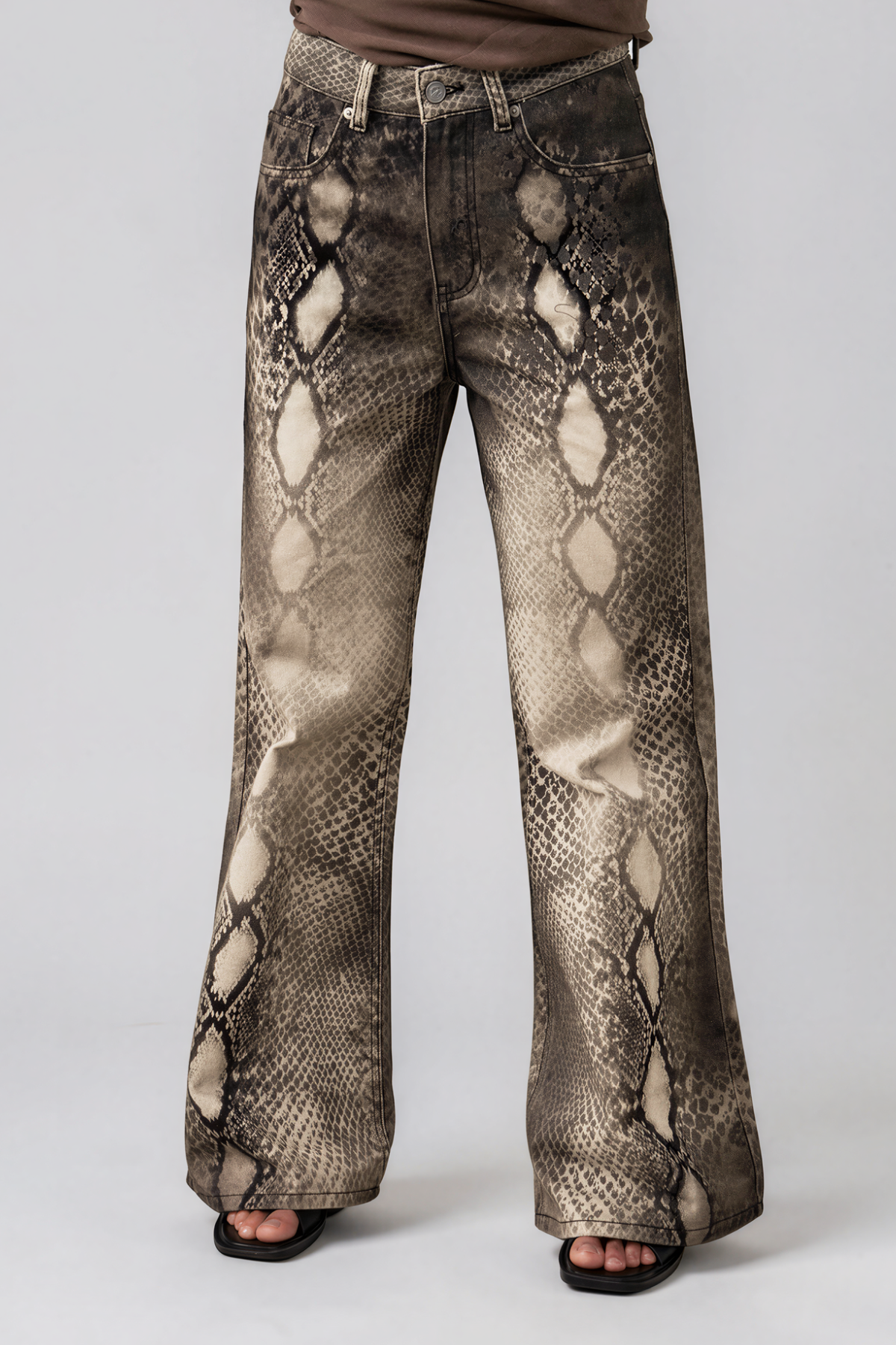 Nalini Bleached Snake Print Jeans