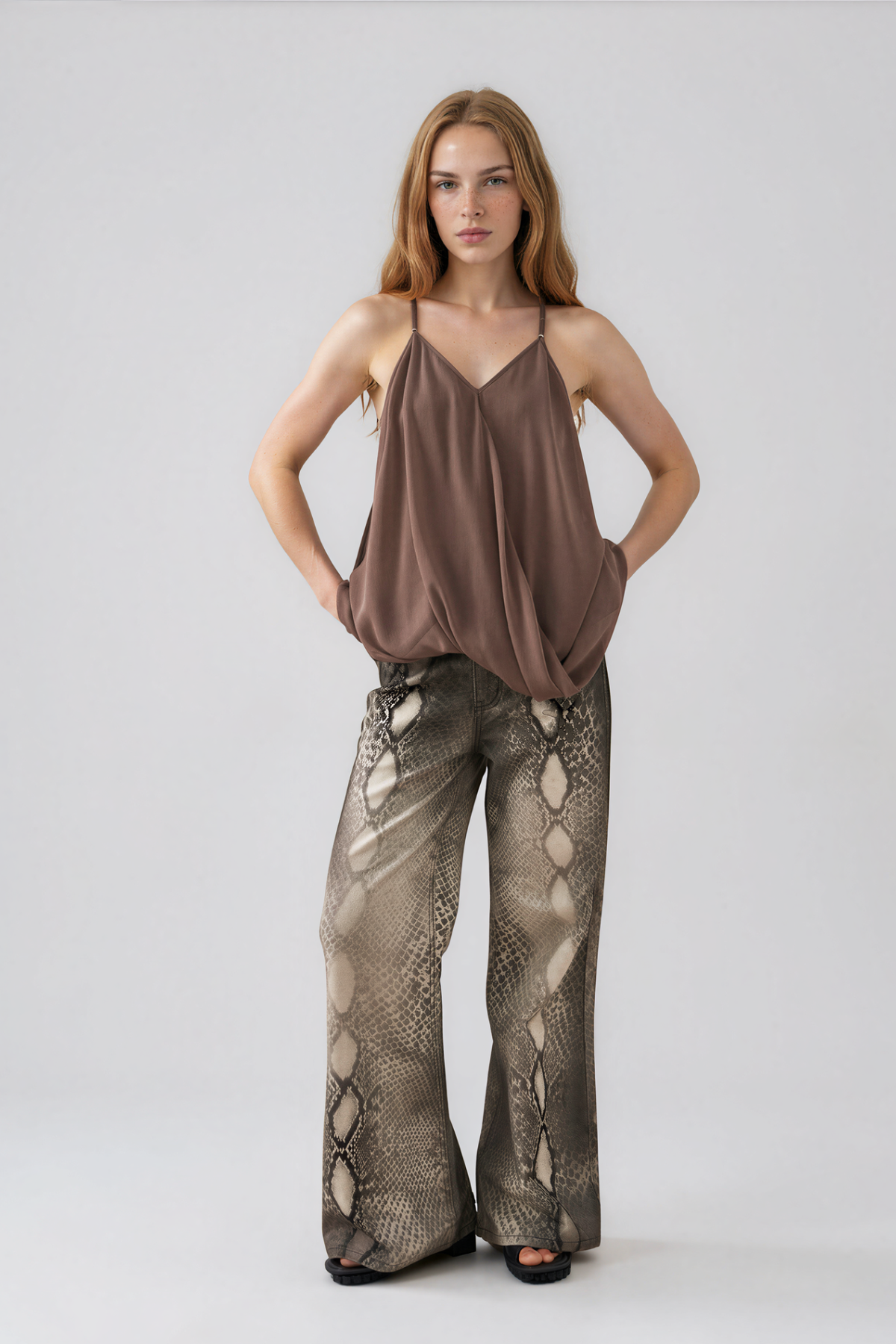 Nalini Bleached Snake Print Jeans