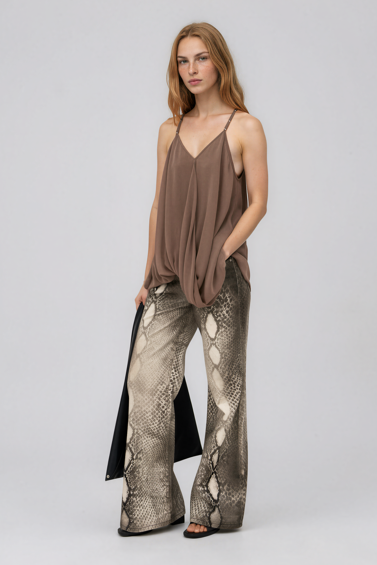 Nalini Bleached Snake Print Jeans