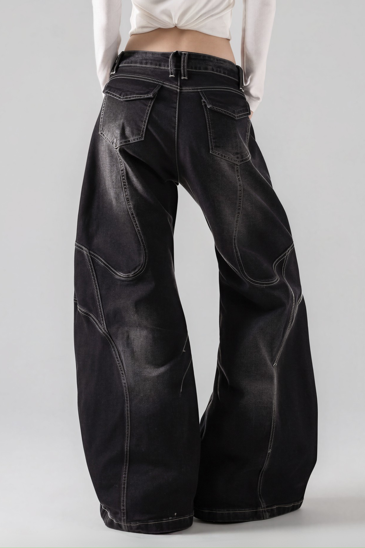 Namas Bleached Tie Up Jeans