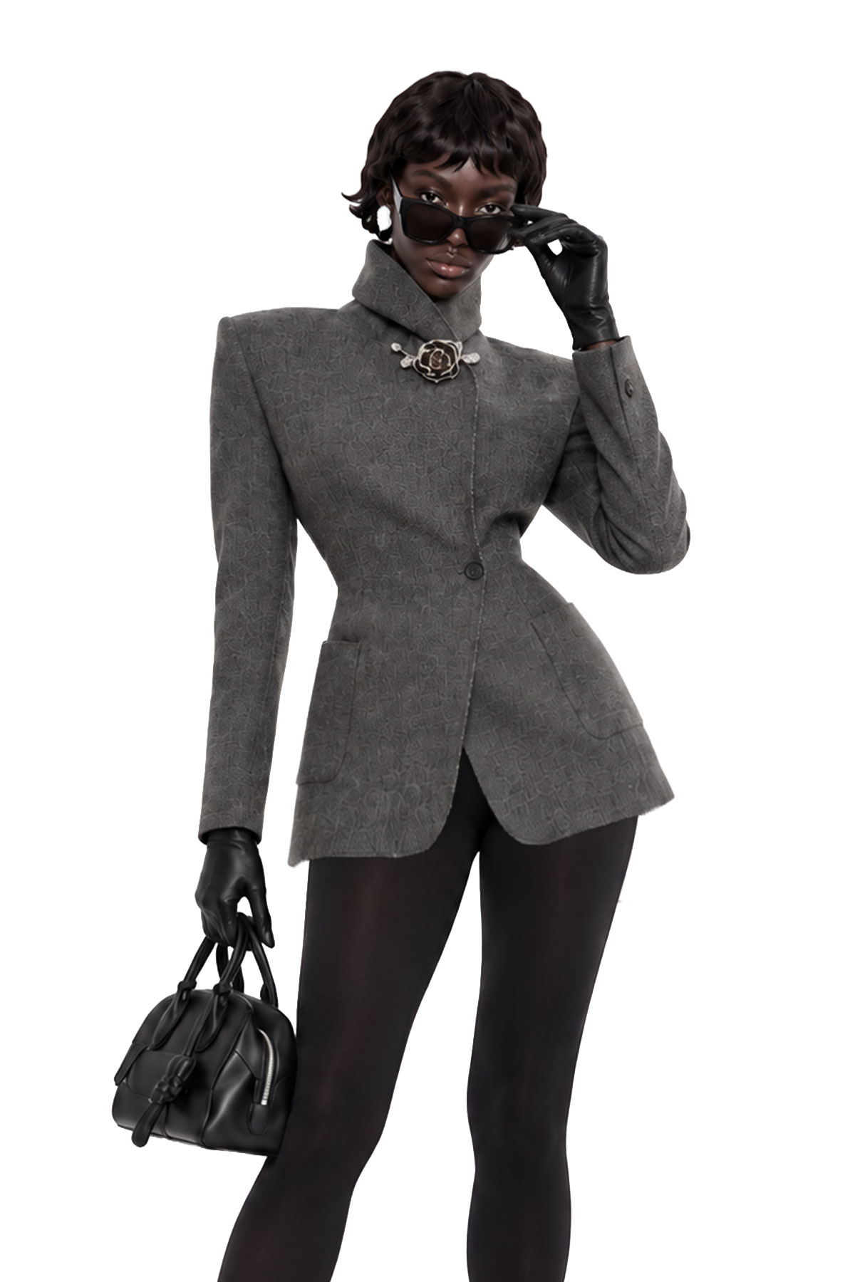 Nani High Neck Asymmetric Jacket