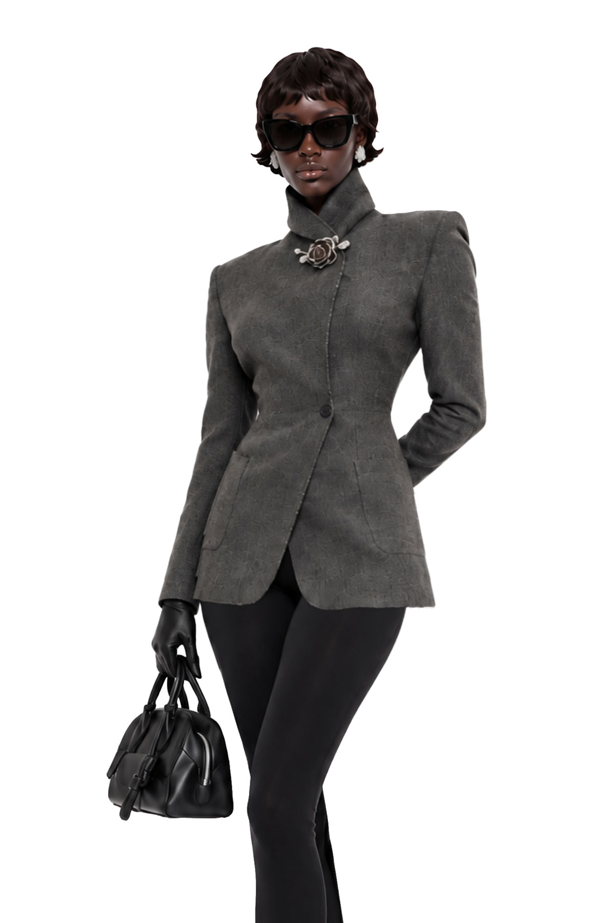 Nani High Neck Asymmetric Jacket