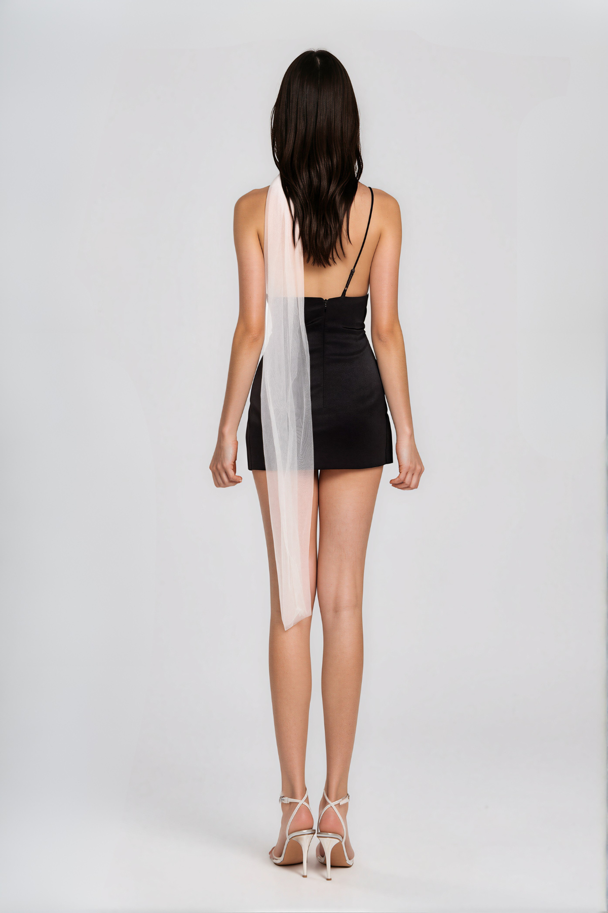 Naoki Mesh Bow MIni Scarf Dress