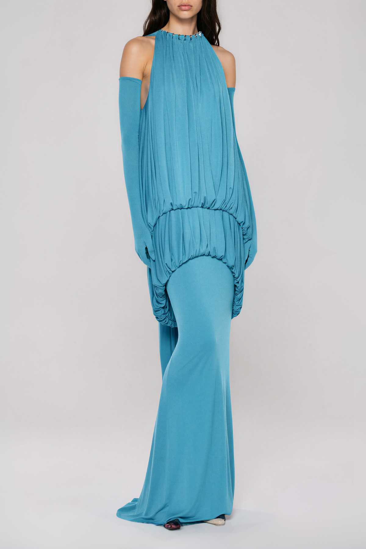 Naoko Sleeveless Draped Maxi Dress