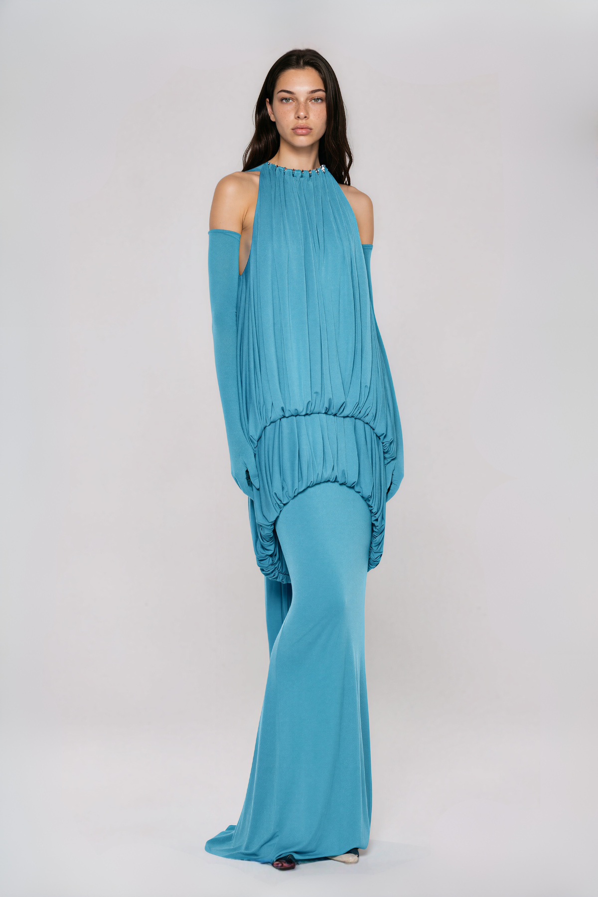 Naoko Sleeveless Draped Maxi Dress