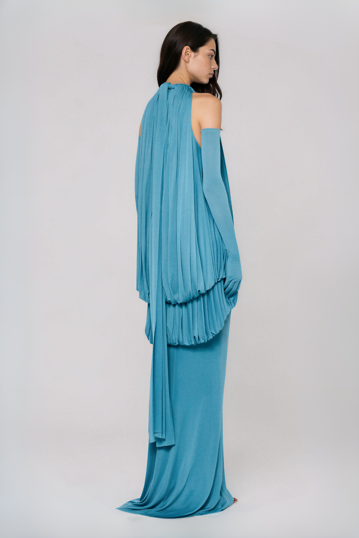 Naoko Sleeveless Draped Maxi Dress