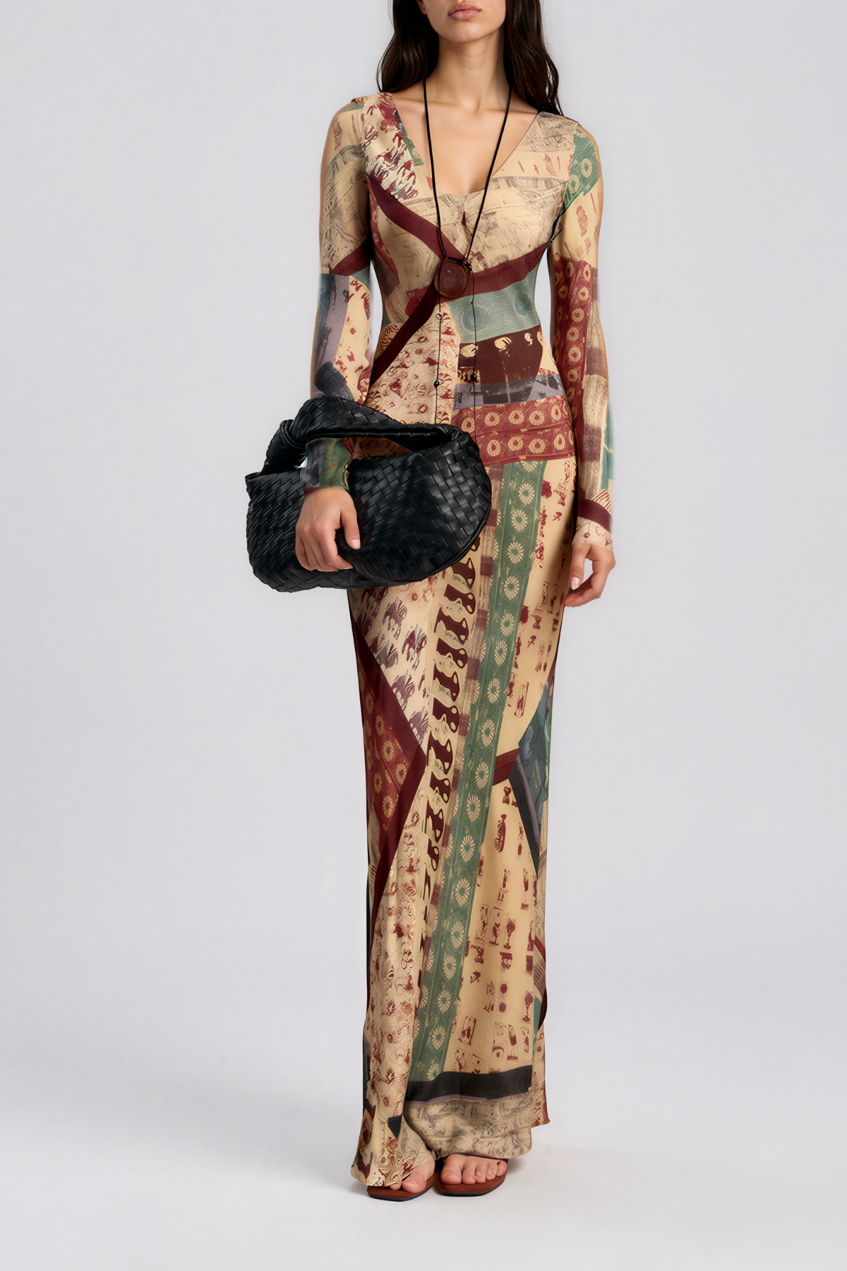 Naolin Long Sleeve Print Maxi Dress