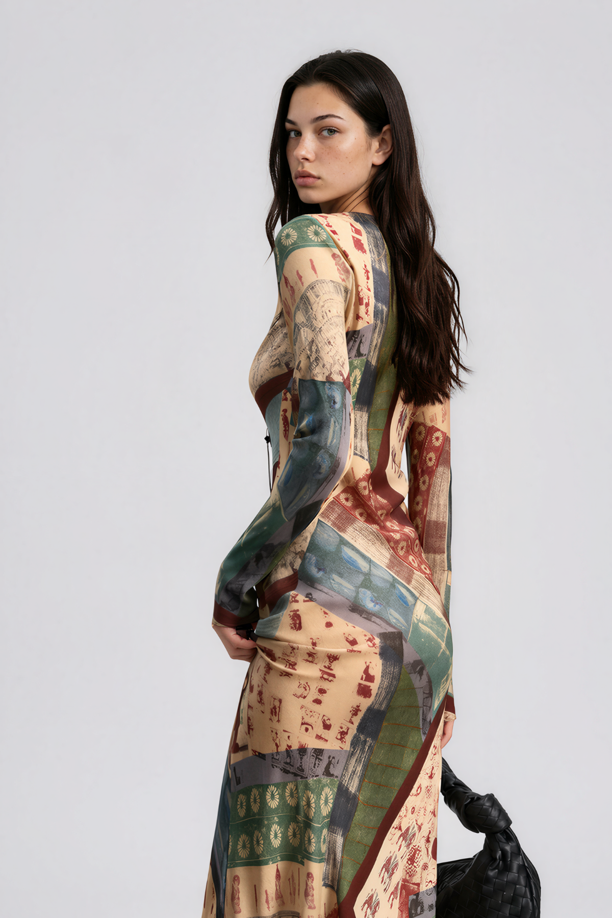 Naolin Long Sleeve Print Maxi Dress