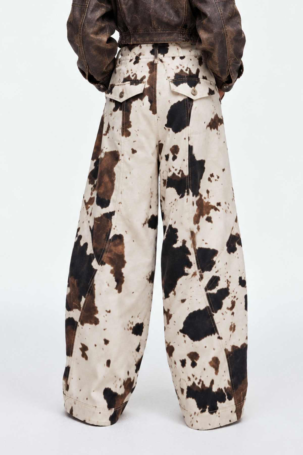 Napezi Cow Print Baggy Jeans
