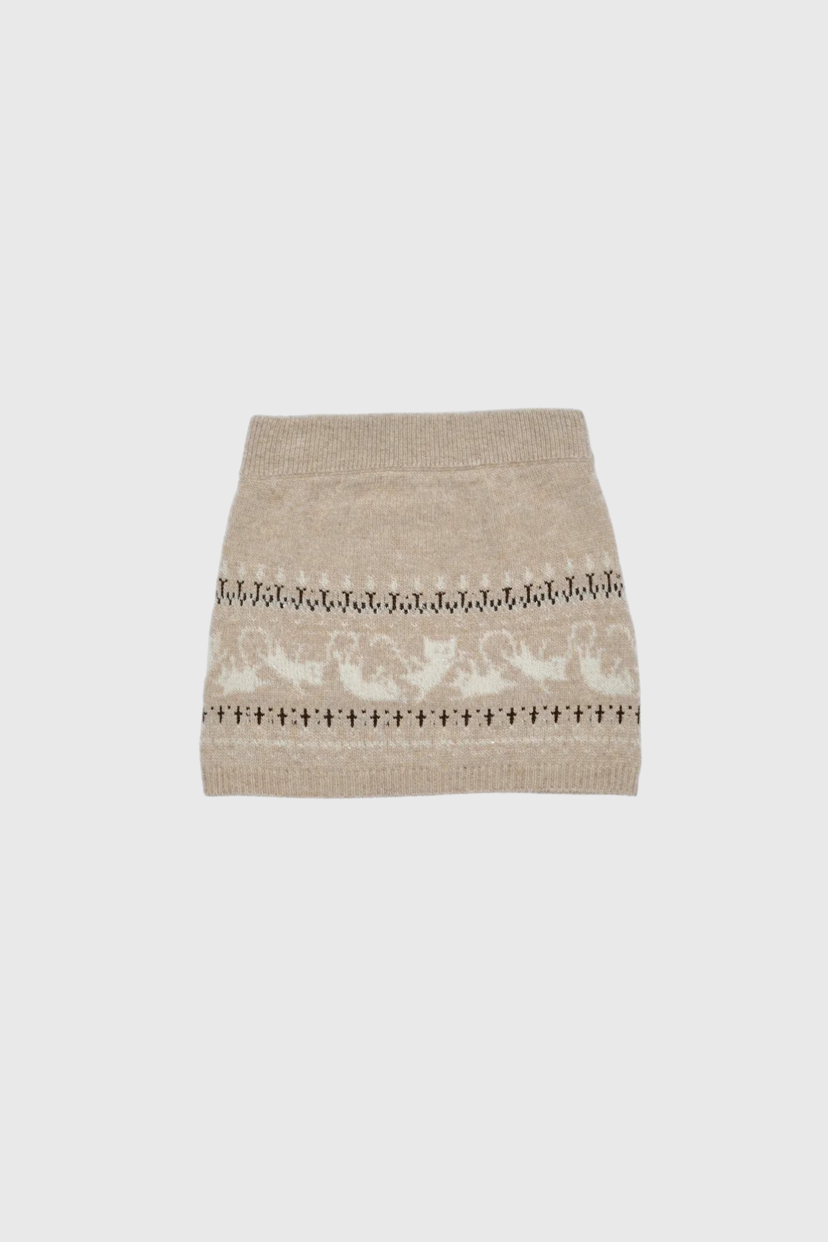 Naphtali Off Soulder Fair Isle Sweater Mini Skirt Set