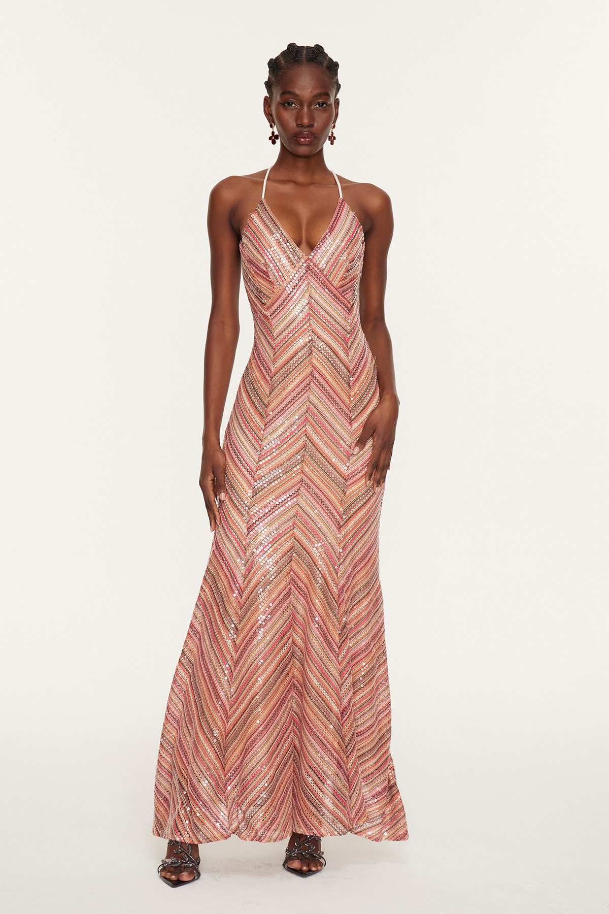 Oanez Sequin Backless Maxi Dress