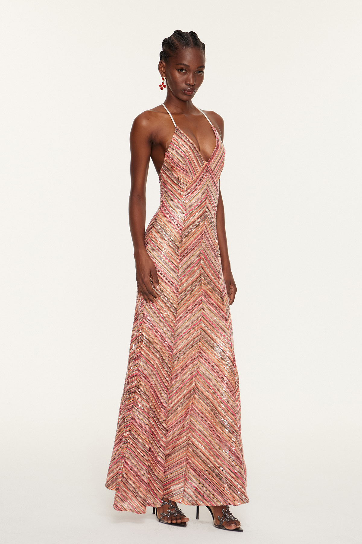 Oanez Sequin Backless Maxi Dress