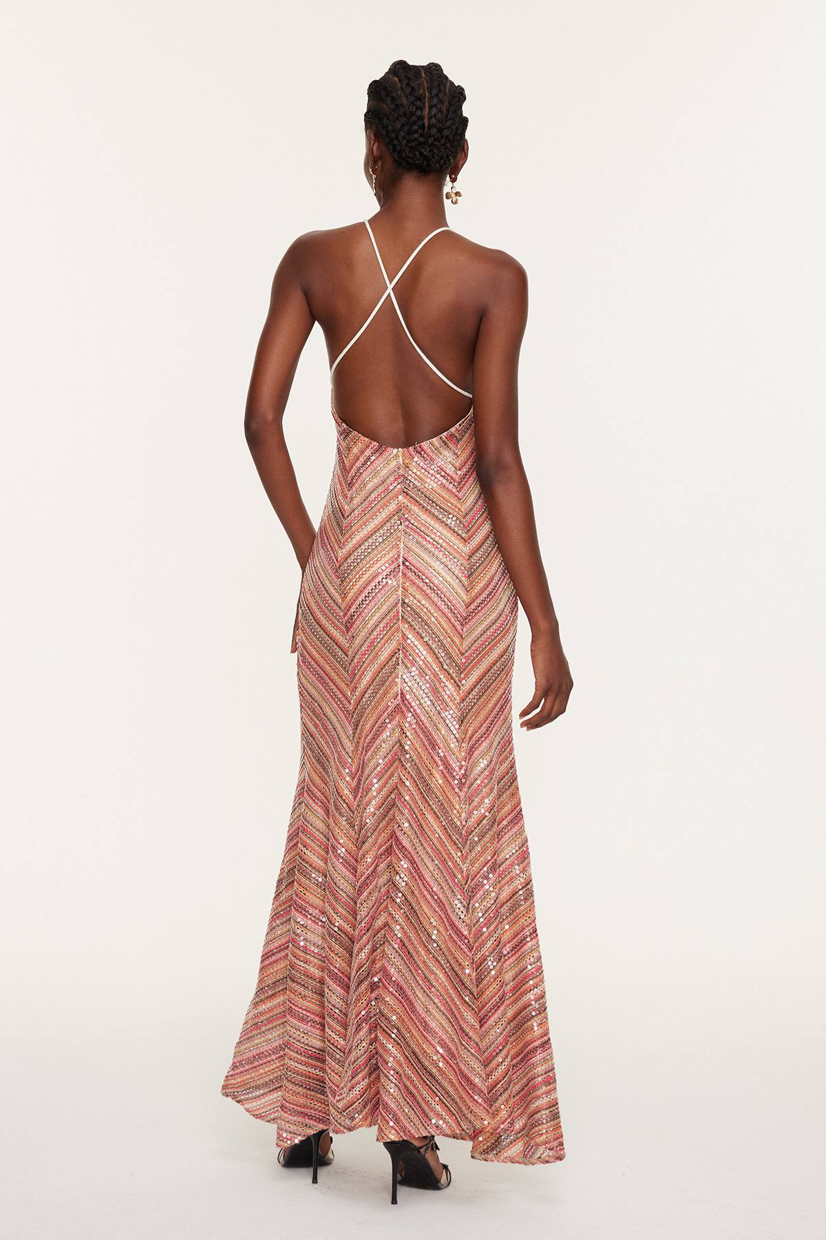 Oanez Sequin Backless Maxi Dress