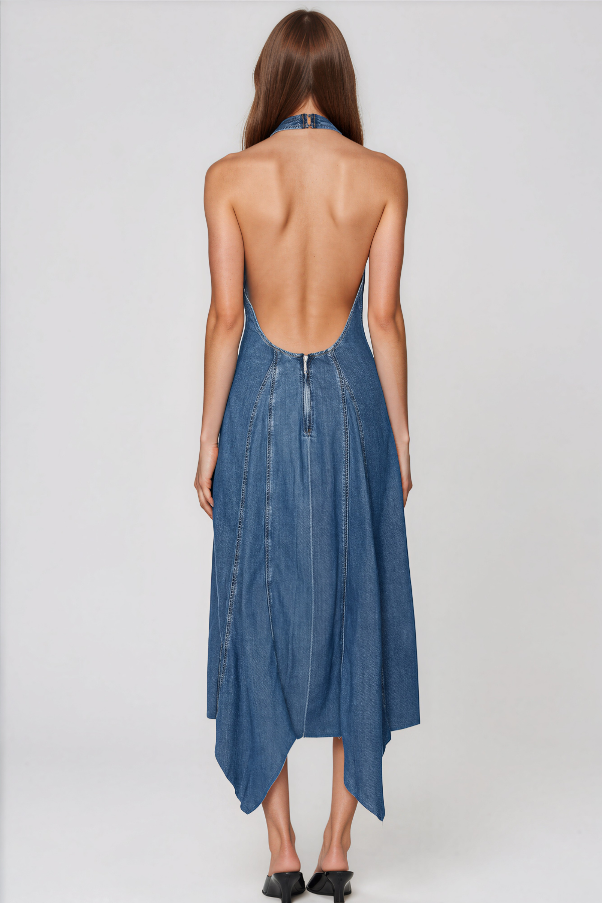 Piper Denim Halter Midi Dress