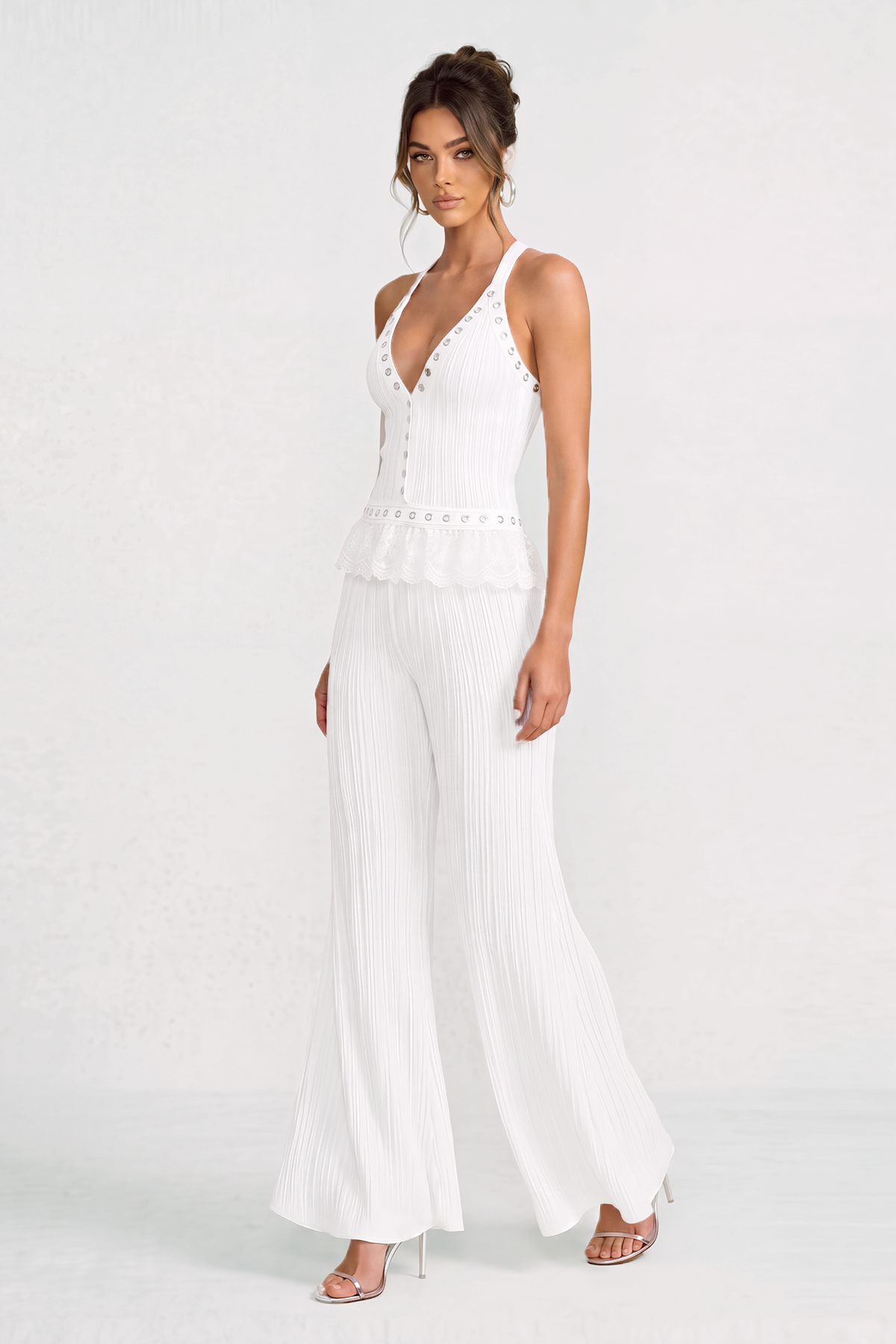 Sera Spaghetti Studded Ruch Pants Set
