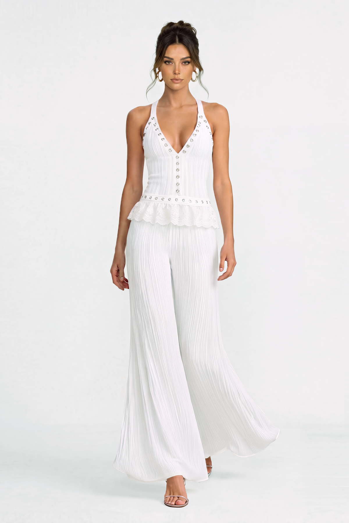 Sera Spaghetti Studded Ruch Pants Set