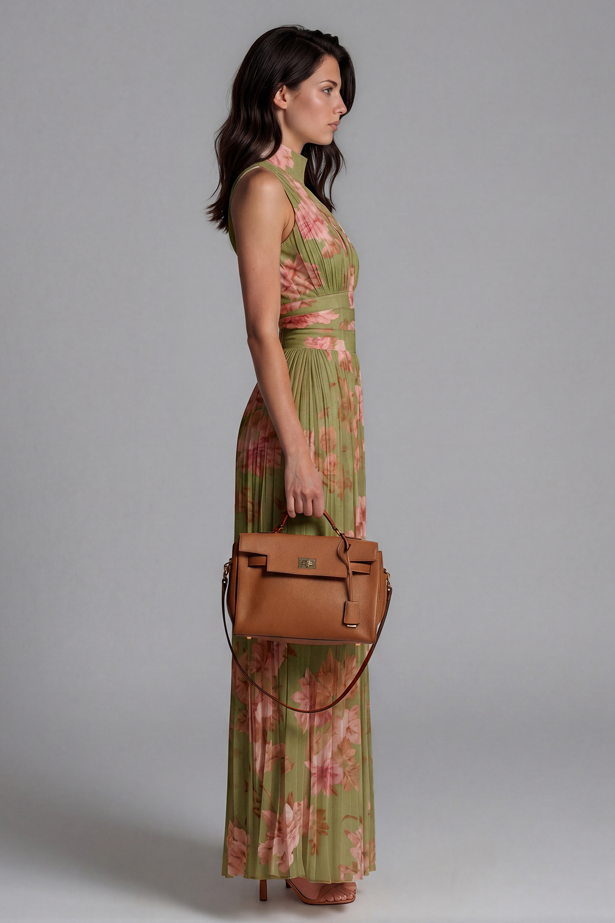 Sera Zipper Ruch Jumpsuit In Green