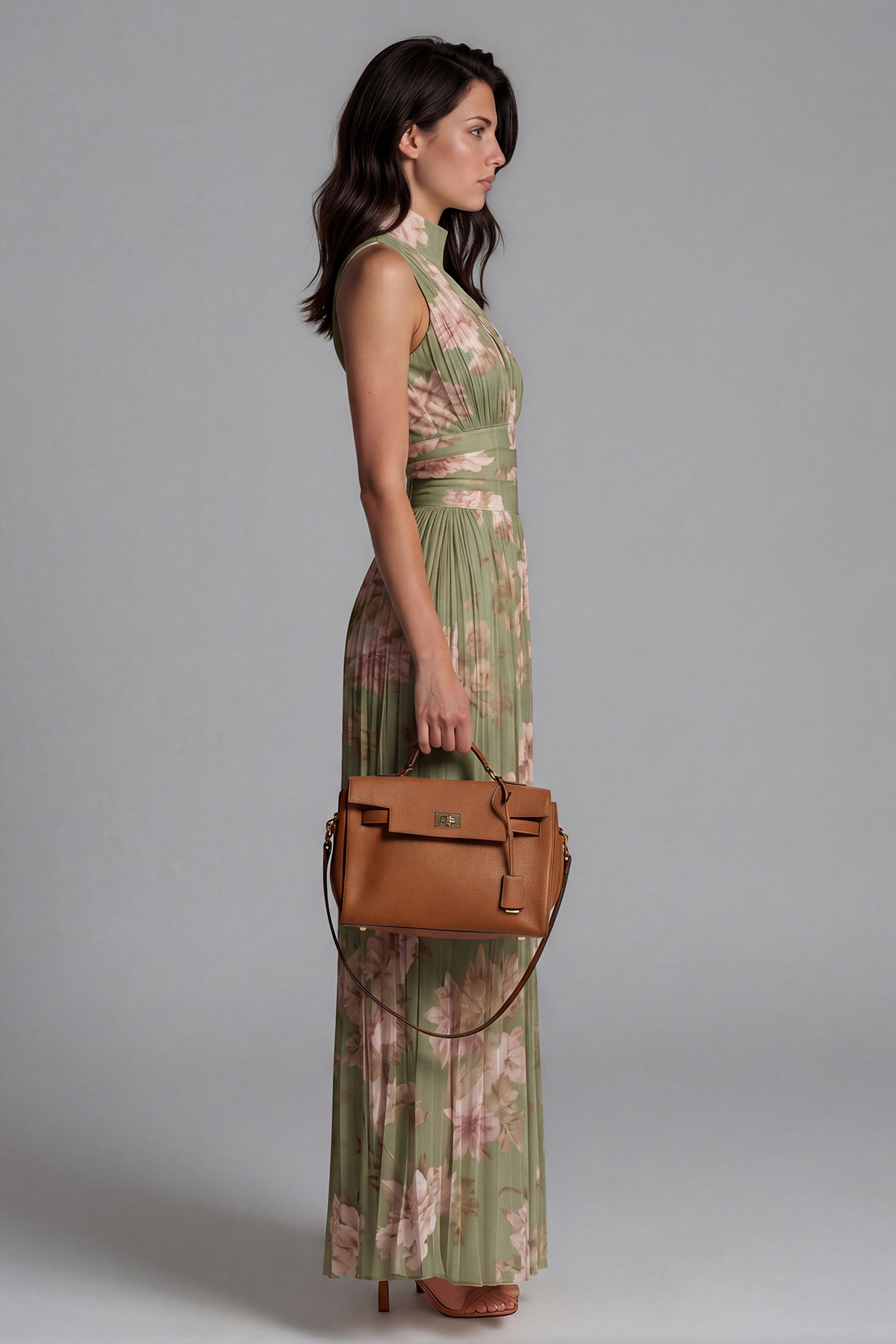 Sera Zipper Ruch Jumpsuit In Green