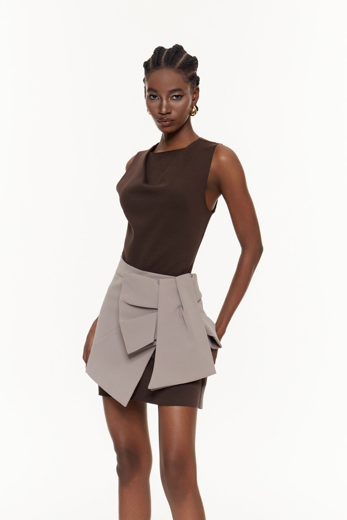 Wangi Sleeveless Bow Mini Dress