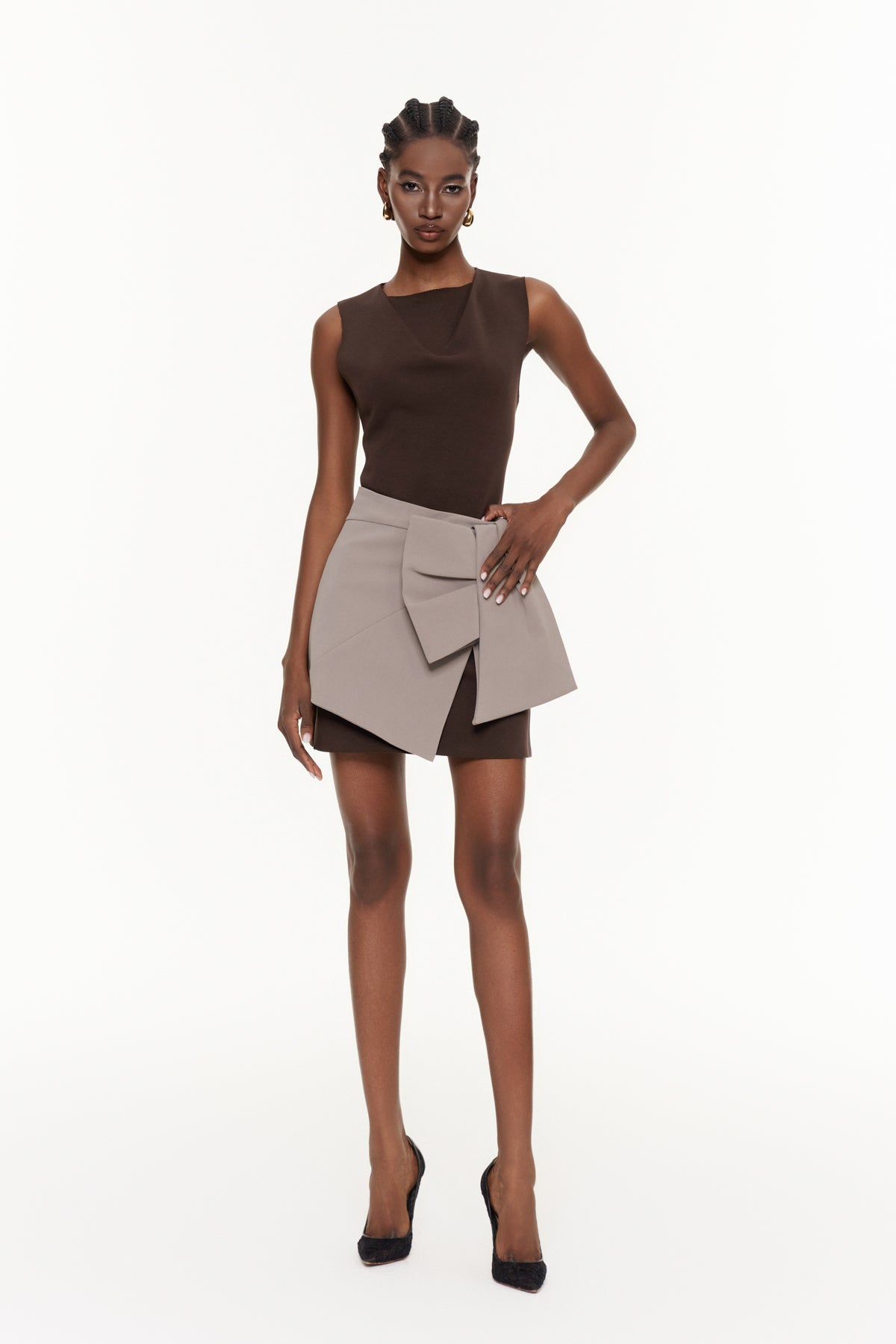 Wangi Sleeveless Bow Mini Dress