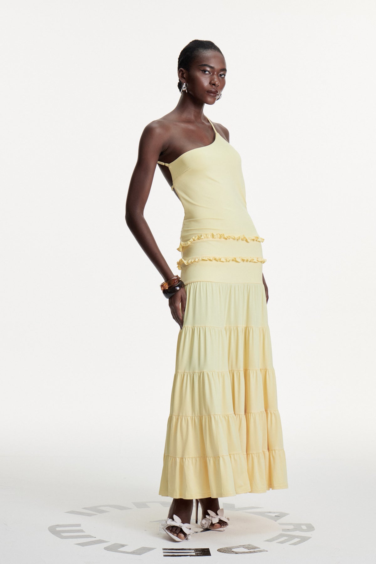 Wemba One Shoulder Backless Maxi Dress