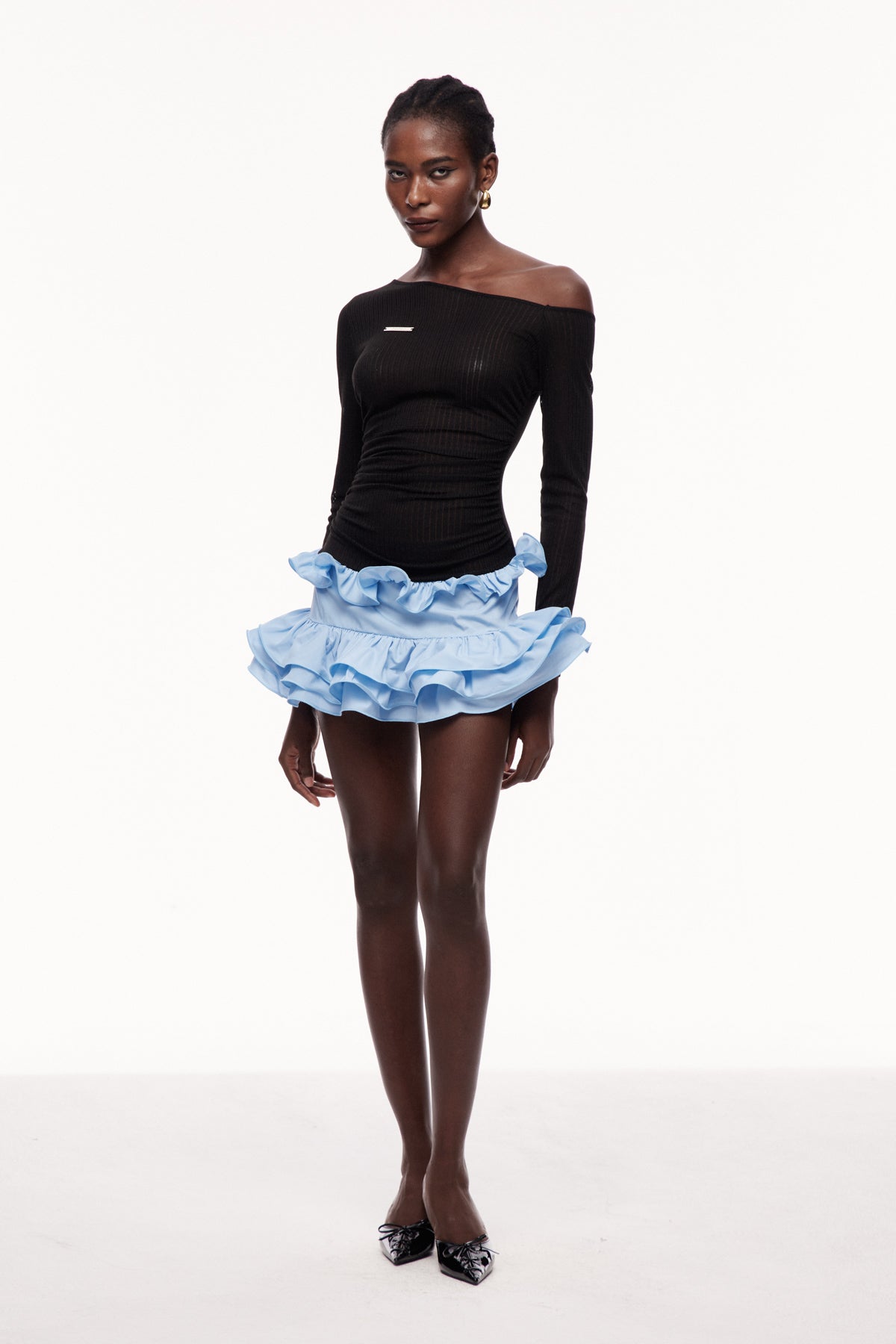 Xue Mesh Ruffle Mini Dress