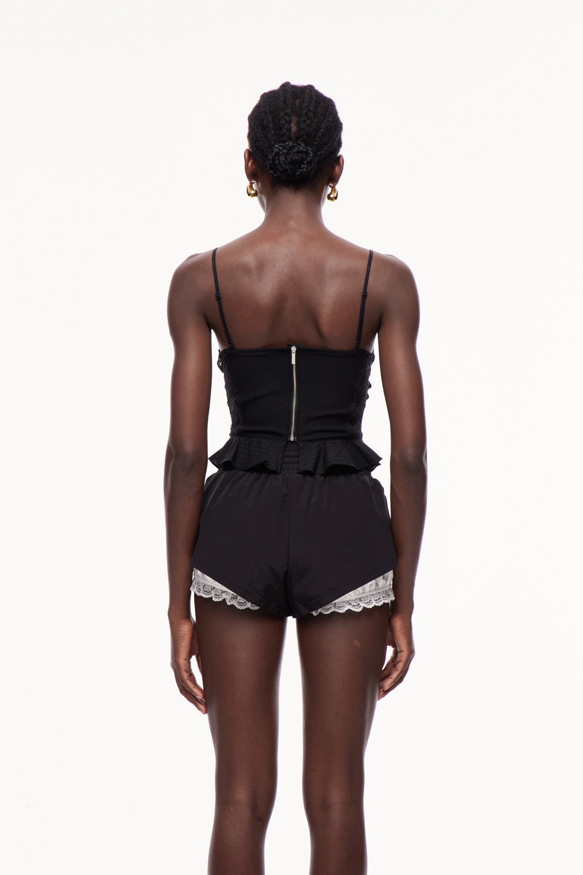 Xulio Lace Ruffle Spaghetti Corset Top