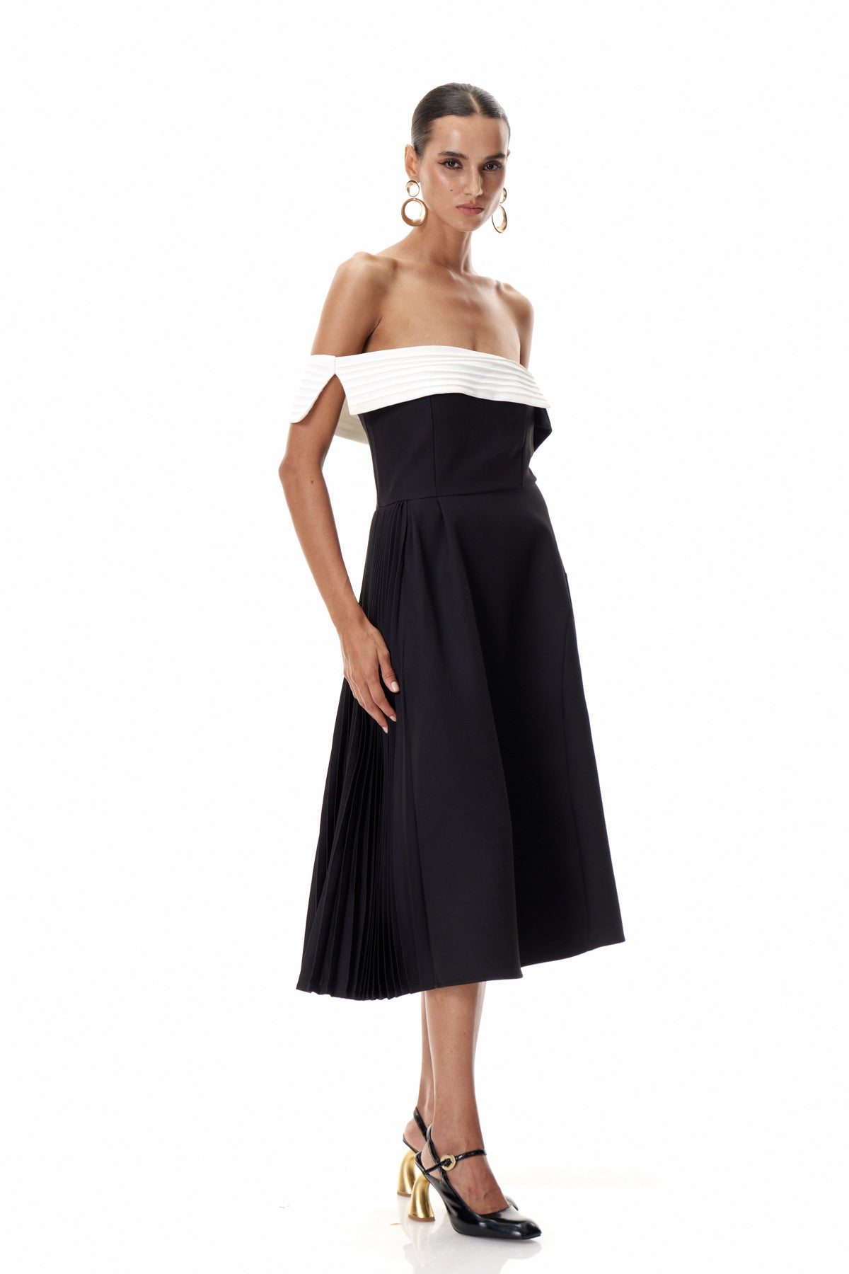 Ya Asymmetric Lapel Midi Dress