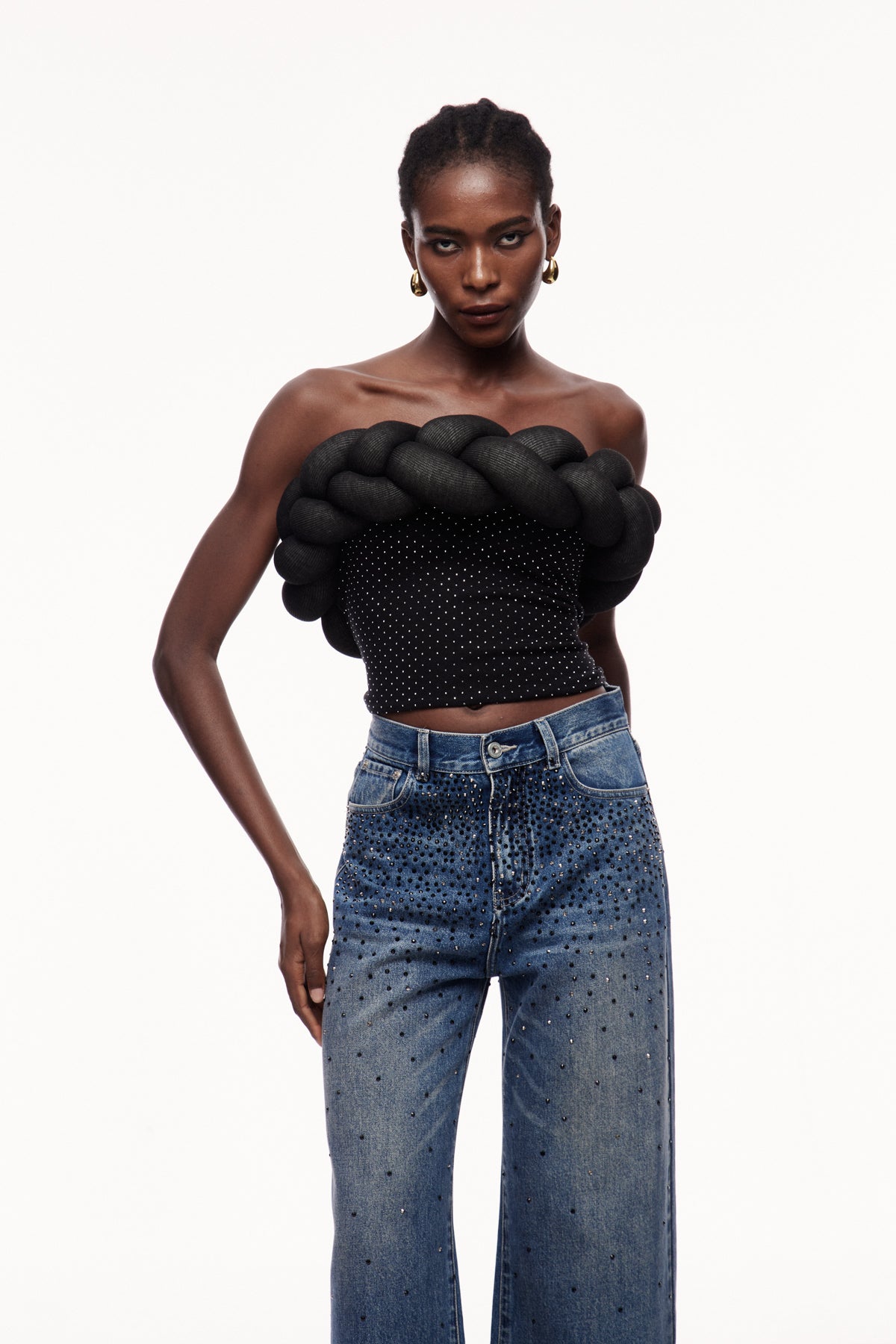 Yachna Dot Deconstruct Strapless Top