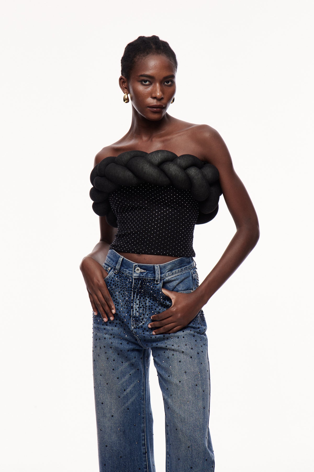 Yachna Dot Deconstruct Strapless Top