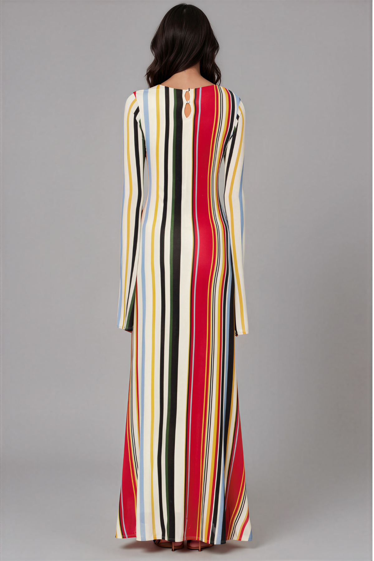 Yena Long Sleeve Stripe Maxi Dress