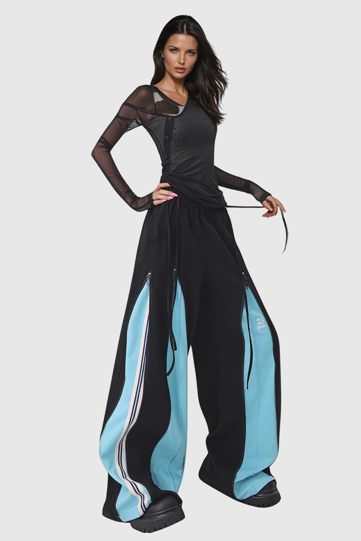 Yoel Deconstruct Stripe Barrel Pants