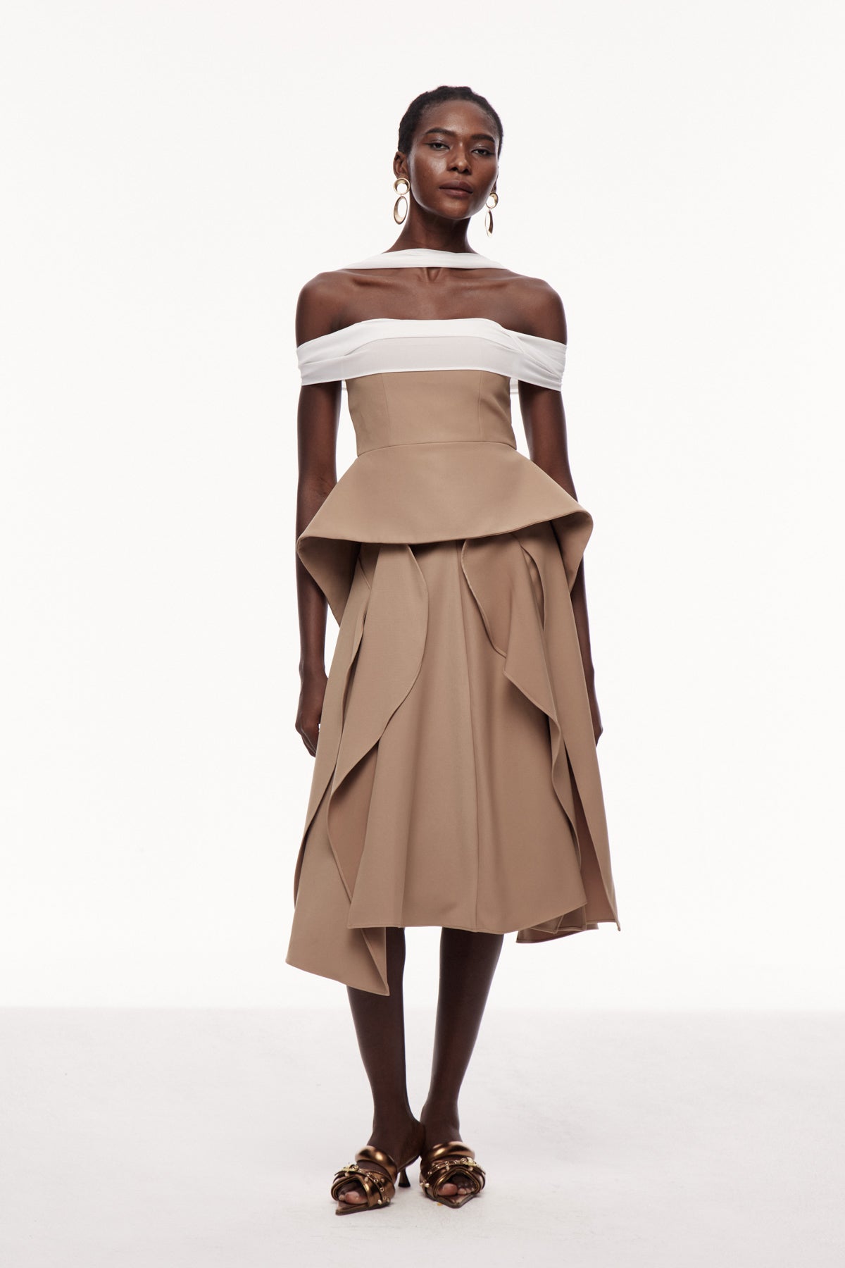 Yoko Off Shoulder Asymmetric Maxi Dress