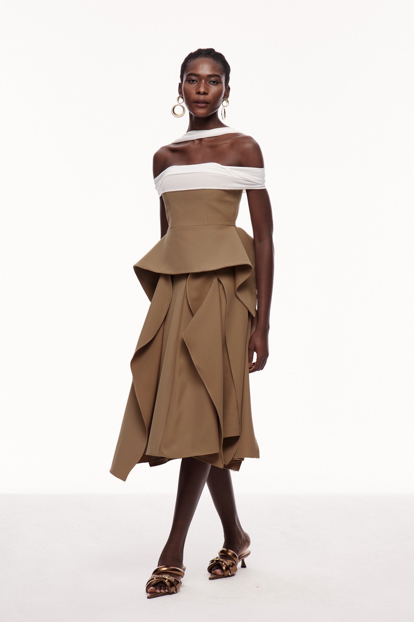 Yoko Off Shoulder Asymmetric Maxi Dress