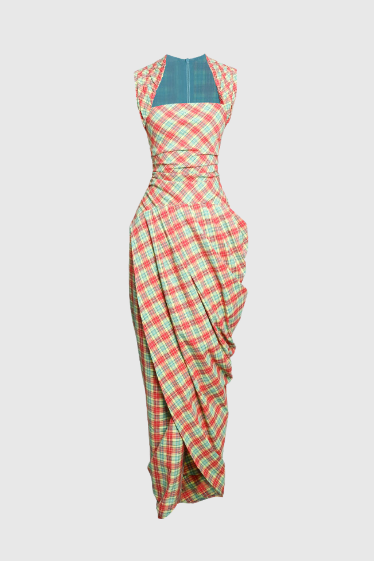 Zach Grid Ruch Maxi Dress