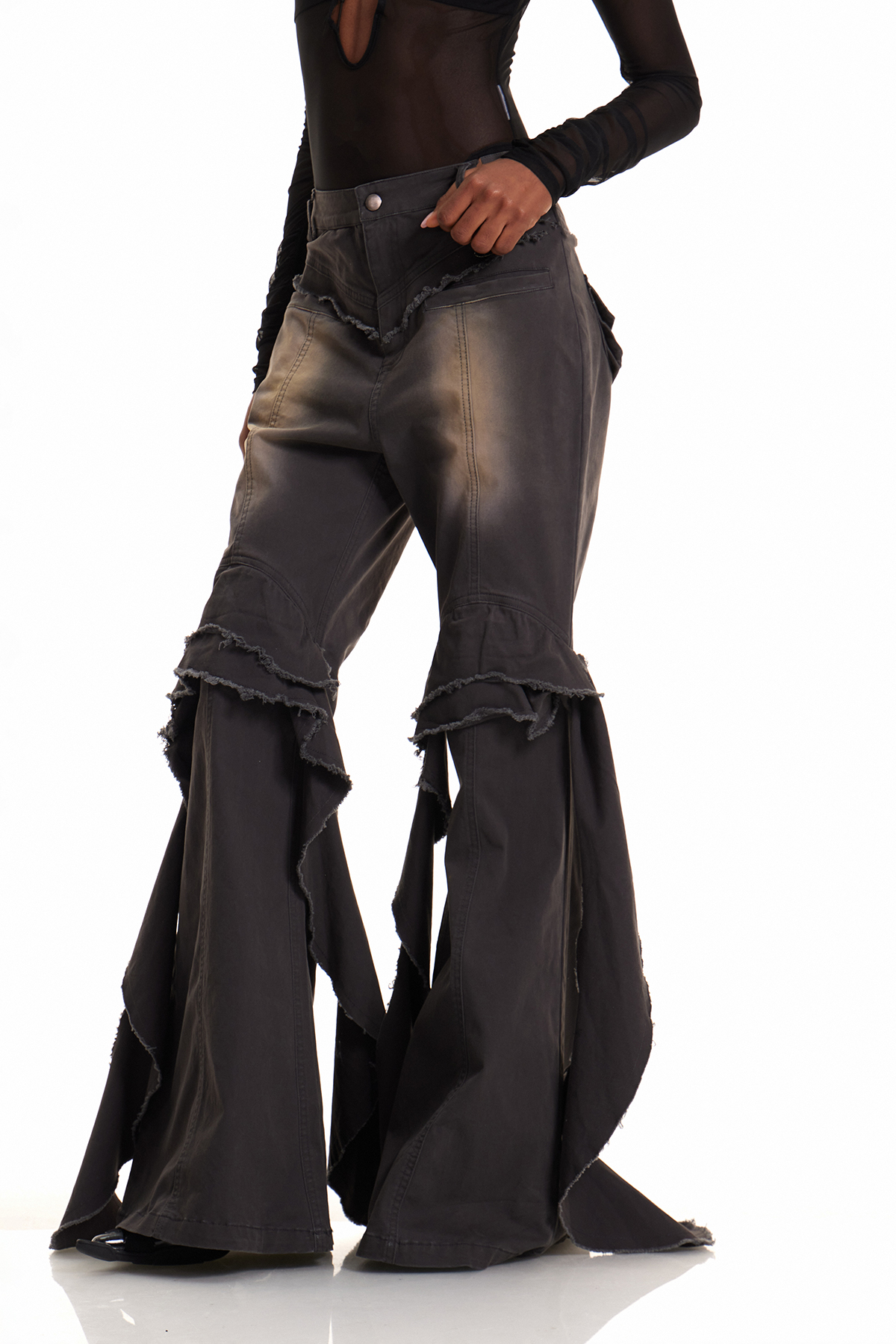 Zaher Ruffle Fringe Jeans