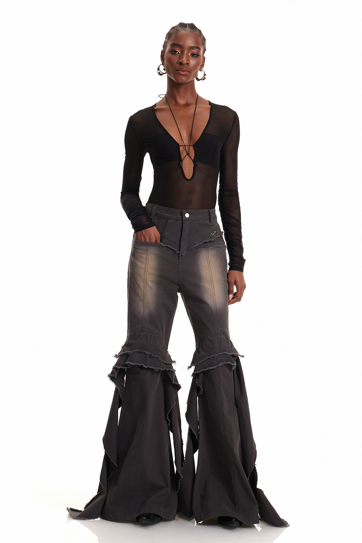 Zaher Ruffle Fringe Jeans