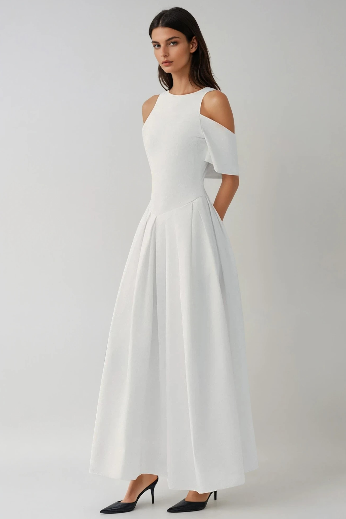 Zion Tie Up Ruch Maxi Dress