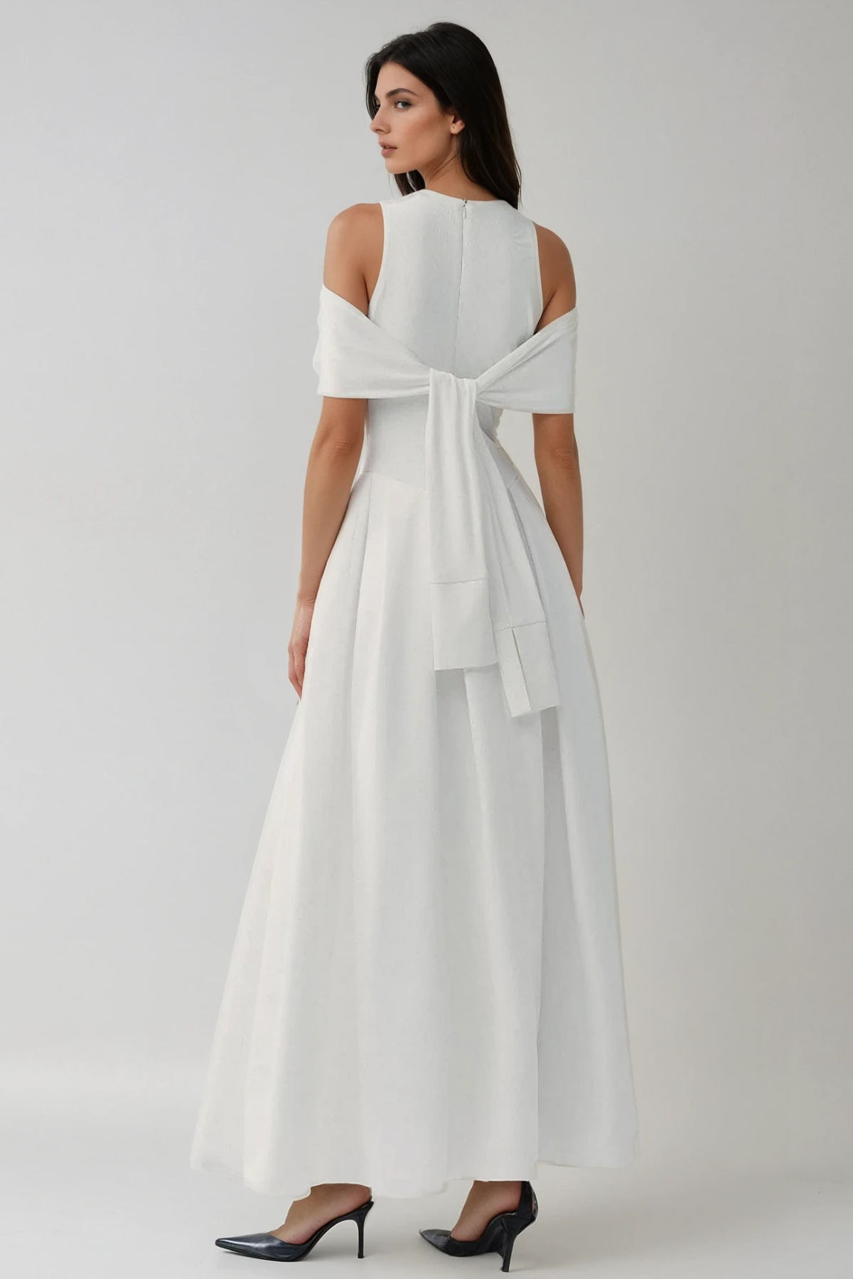Zion Tie Up Ruch Maxi Dress