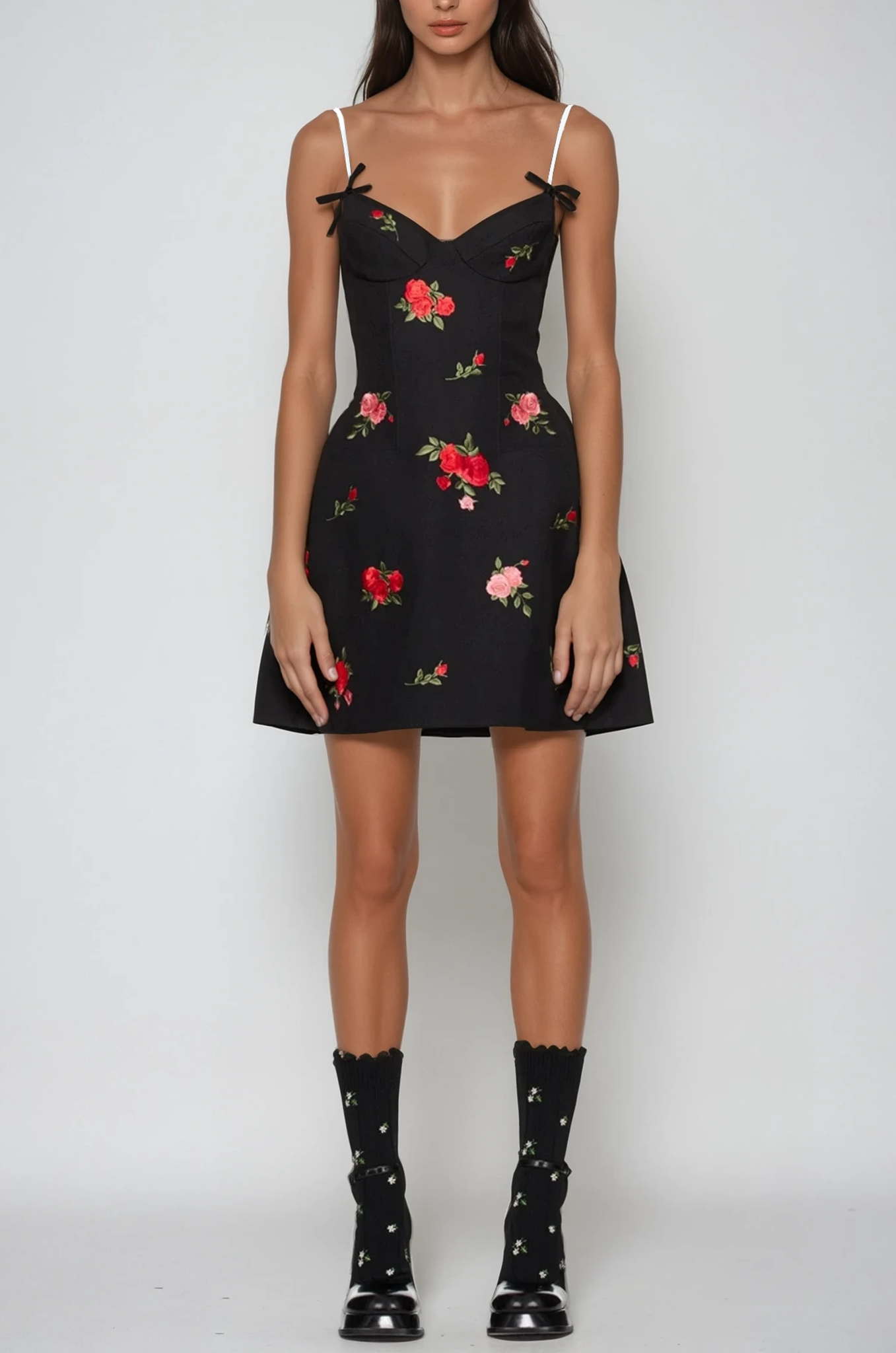 Ziri Spaghetti Floral Mini Dress