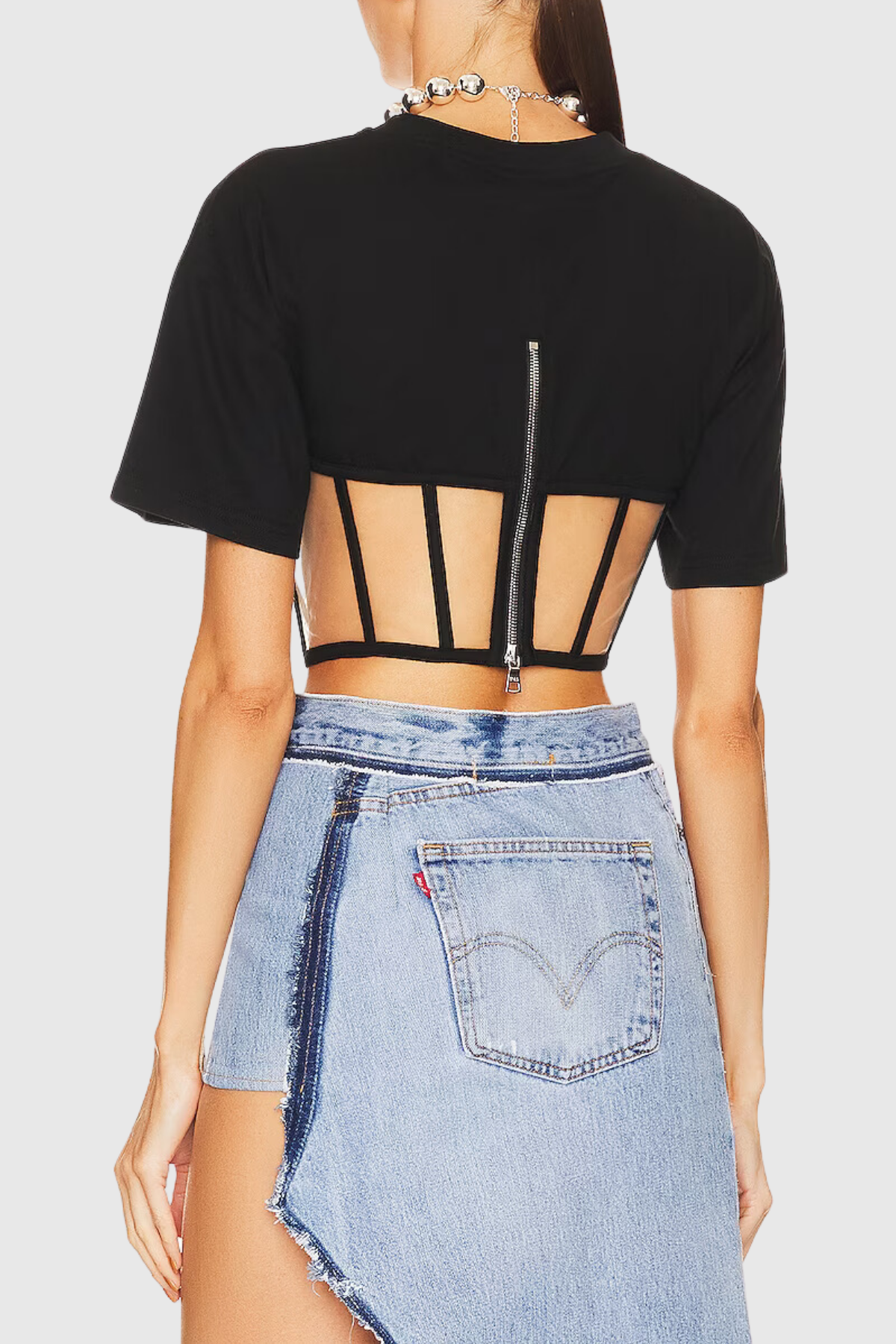 Zora Corset T shirt In Black