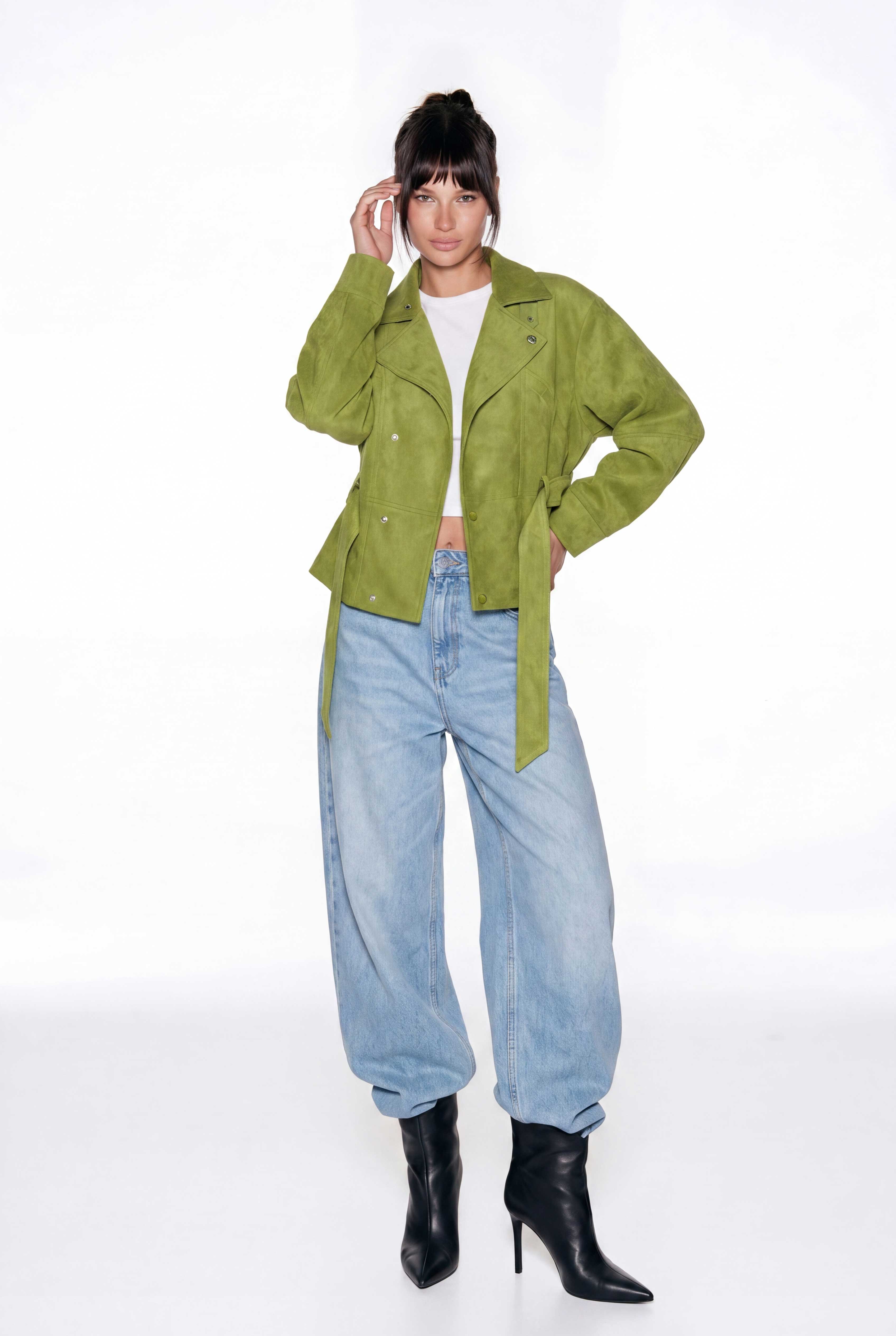 Hamza Lapel Belt Suede Trench Jacket