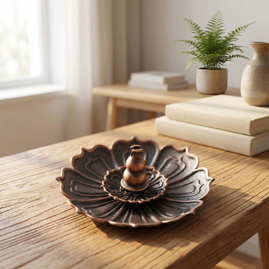 Alloy Lotus Incense Holder