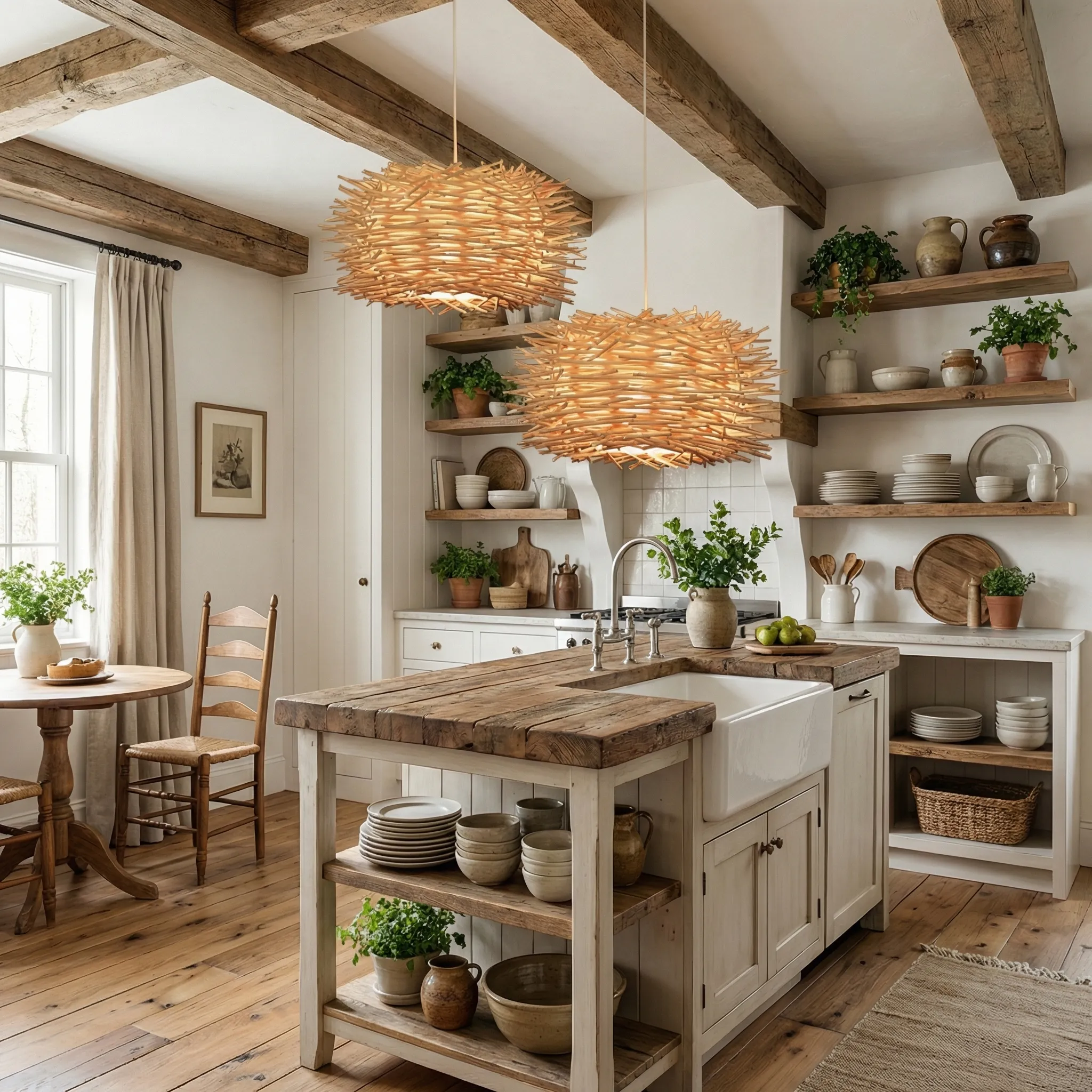 Rattan Bird's Nest Pendant Light Hand-Woven Twig Chandelier for Nature-Inspired Living